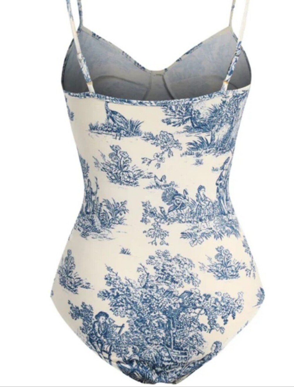 Blue & White Toile One-Piece Swimsuit - Picture 2 of 7